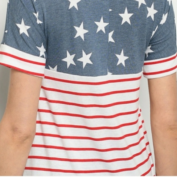 New arrival!! Cute patriotic stars and stripes tee - Picture 5 of 5